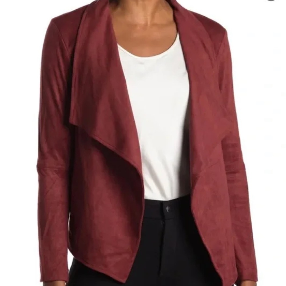 BB DAKOTA Rust Wade Faux Suede Open Front Jacket Size XS